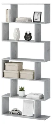 Immagine prodotto di Clisi - Libreria, 80x25x191h cm Grigio Cemento, 5 Ripiani