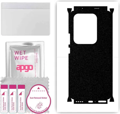 Produktbild von apgo Rückseite + Seiten Schutzfolie, Skin, kompatibel mit Infinix Zero 30, Hinten Displayschutzfolie aus Vinylfolie, kratzfest, einfache Montage - Mattschwarz