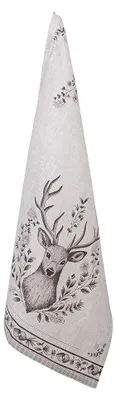 Produktbild von Clayre & Eef Geschirrtuch 50x70 cm Beige Baumwolle Hirsch
