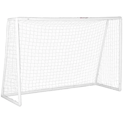 Image de SPORTNOW But de football cage de foot but d'entrainement filet de football en PVC - piquets inclus - dim. 180L x 92l x 124H cm blanc