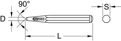 Produktbild von KS Tools Körner, rund, brüniert, Durchmesser 6mm