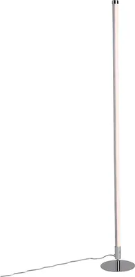 Produktbild von Qazqa led Modern, Minimalistisch Stehleuchte, Stehlampe - Line-up - Chrom, Rund, inkl. 12W integrierter LED, 2700K, warmweiß, dimmbar, 122cm, Ideal als Wohnzimmerlampe