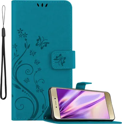 Obrázek produktu pro Cadorabo Case for Huawei P8 LITE 2017 / P9 LITE 2017 Protective Cover in Blue Pouzdro na mobilní telefon Kryt Pouzdro Flowers