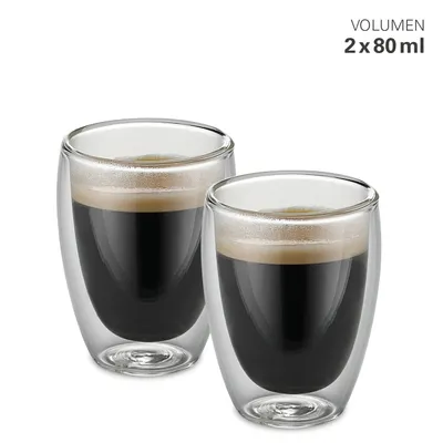 Zdjęcie produktu dla Szklanki Weis z podwójnymi ściankami S 80 ml zestaw 2