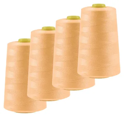 Produktbild von 4 x 4572m Overlock-Garn Overlock-Nähgarn Polyestergarn Farbe 501 bis 540, Farbe:A535 pastellorange
