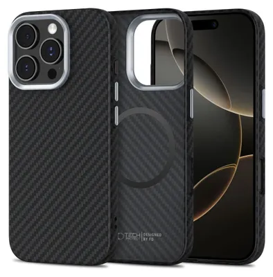 Produktbild von Handyhülle für iPhone 16 Pro, Tech-Protect Ion Carbon MagSafe, Schwarz mit Kohlefaser