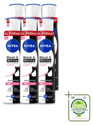 Immagine prodotto di 6 x NIVEA Deospray Invisible Black & White Original - 250 ml - Confezione grande - 6 pezzi