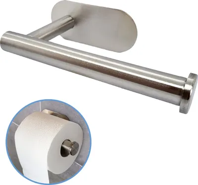 Produktbild von Sanics WC-Rollenhalter ohne Bohren - Toilettenpapierhalter selbstklebend - WC-Papierhalter - Klopapierhalter Silber Edelstahl