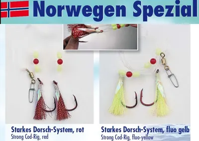Produktbild von Starkes Norwegen Dorsch Meeressystem 5/0, Farbe:rot