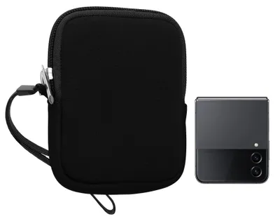 Produktbild von kwmobile Handytasche für faltbare Smartphones XXS - 3 / 3,5" - Neopren Hülle Schwarz - XS Handy Tasche 10 x 8 x 2 cm Innenmaße - Mini Geldbörse