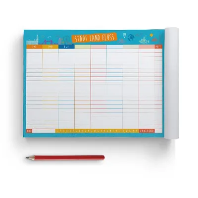 Produktbild von itenga Spieleblock A4 50 Blatt Stadt Land Fluss