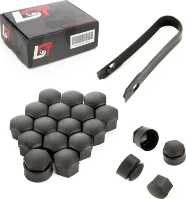 Produktbild von 20x Radschrauben Kappen 17mm Schwarz Diebstahlhemmend für SAAB VOLVO OPEL