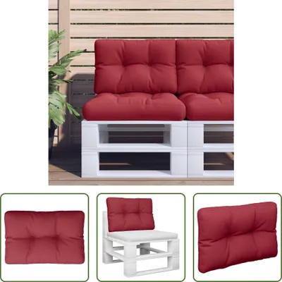 Image de The Living Store Coussin sur palette Bordeaux 50x40x12 cm Tissu