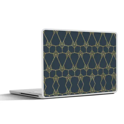 Produktbild von MuchoWow® Laptop Aufkleber Sticker Cover Muster - Blau - Gelb 30x21 cm - Sticker für Laptop - Selbstklebend