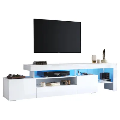 Produktbild von 192*37*53cm TV schrank mit 3 schränke ,TV stand und Fernsehschrank Mit LED,Hochglanz Lowboard und Fernsehtisch,TV-Board und TV-Kommode
