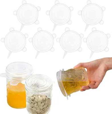 Obrázok produktu pre Opakovane použiteľné silikónové viečka 8,5 cm, 7 kusov, bez BPA, univerzálne viečko pre mikrovlnku