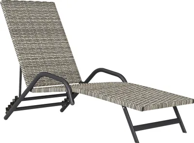 Image de Outsunny Bain de soleil en résine tressée, chaise longue transat jardin extérieur inclinable et réglable sur 4 niveaux, en forme de S, pour camping piscine terrasse, 156 x 62 x 96 cm, marron