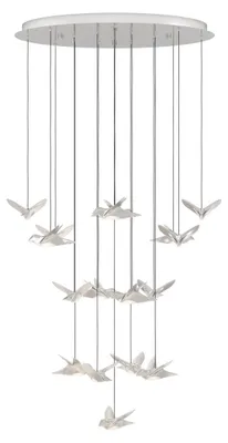 Image de Suspension 17 lumières, modèle Paratebueno, finition chrome, forme ronde
