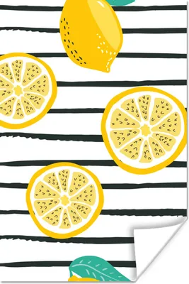 Produktbild von MuchoWow® Poster Sommer - Zitronen - Pastell 60x90 cm - Wanddekoration