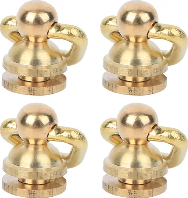 Produktbild von 4 Stück Metallringschrauben mit Rundkopf, Nieten, Nägel, drehbare Spikes, DIY-Lederhandwerkszubehör aus Messing