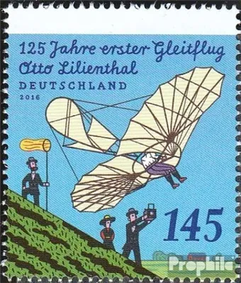 Produktbild von Briefmarken BRD (BR.Deutschland) 2016 Mi 3254R mit Zählnummer (kompl.Ausg.) postfrisch Erster Gleitschirmflug