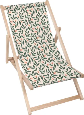Produktbild von Dreamroots Liegestuhl klappbar Holz bis zu 130 kg, Sonnenliege klappbar mit 3-stufiger Neigungsregulierung der Rückenlehne, Pink Berries Pattern