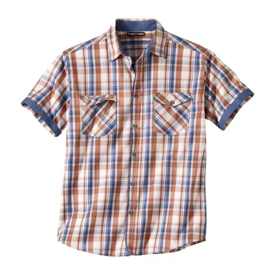 Image de Atlas For Men - Chemise pour homme AF190 (4XL) (écru/rouge brique/bleu)