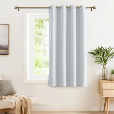 Immagine prodotto di Tenda oscurante grigio-bianca con passanti, altezza 145 cm, larghezza 140 cm (confezione da 1)