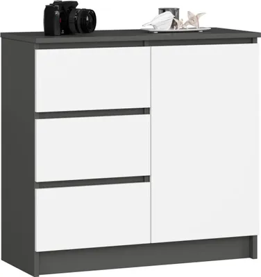 Obrázek produktu pro Komoda s šuplíky a dvířky CIELA - šedá / bílá