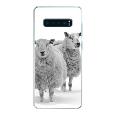 Produktbild von MuchoWow® Handyhülle Schutzhülle Hülle für Samsung Galaxy S10 Lite Schafe - Schnee - Weiß Silikon Softcase Handy Hülle - Schutz