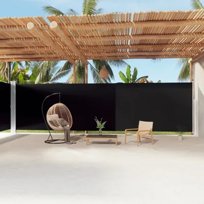 Obrázek produktu pro Maison Exclusive – boční markýza, výsuvná, černá, 220 × 1200 cm