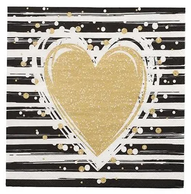 Produktbild von PAPSTAR Servietten 1/4-Falz, 33x33 cm, "Sparkling Heart" | Folie (30 Stück)
