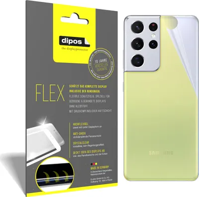 Produktbild von 3x Samsung Galaxy S21 Ultra Rückseite Schutzfolie Folie, 100% Displayabdeckung,