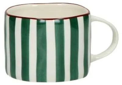 Productafbeelding van Pomax Mykonos beker, porselein, groen, afmetingen: 12,3 x 8,8 x 6,8 cm