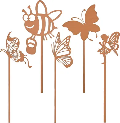 Imagen del producto de Clavos de metal para jardín, resistentes a la intemperie, juego de 3 unidades, dimensiones: 0,3 x 7,5 x 35,5 cm, para uso en exteriores