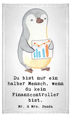 Produktbild von Mr. & Mrs. Panda Handtuch Finanzcontroller Herz - Weiß - Geschenk, Kleines, baumwolle, Klein, Gästetuch, badezimmer