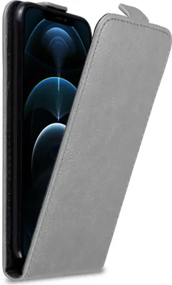 Produktbild von Cadorabo Hülle für Apple iPhone 12 PRO MAX Schutz Hülle in Grau Flip Etui Handyhülle Case Cover