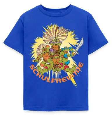 Produktbild von Spreadshirt Teenage Mutant Ninja Turtles Schulfreunde Kinder T-Shirt, 122/128 (7-8 Jahre), Royalblau