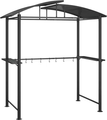 Produktbild von Grillpavillon mit Seitenregalen Anthrazit 210x114x230 cm Stahl