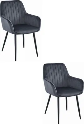 Immagine prodotto di Sedia SOLDEN - velluto grigio scuro / gambe nere x 2