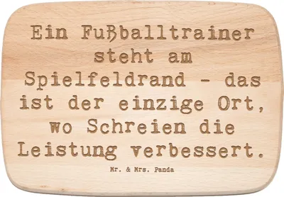 Produktbild von Mr. & Mrs. Panda Holzbrett Spruch Fußballtrainer Energie - Transparent - Geschenk, Frühstücksbrett, Coaching, Spielfeldrand, Berufsgestaltung, Spielerentwicklung, Fußball