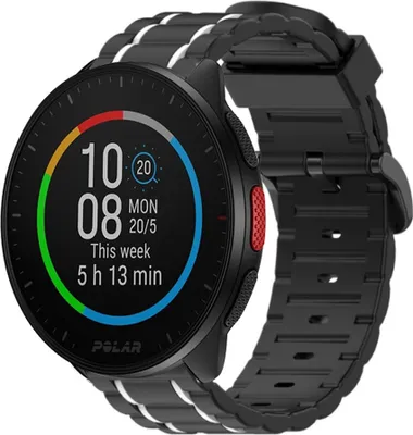 Produktbild von Strap-it Polar Pacer Sportschnallenarmband (Schwarz/Weiß)
