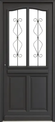 Image de Porte d'entree Bois vitree, Sandro gris RAL7016, H215 x L90 p, droit Cote Tableau