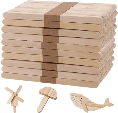 Produktbild von Holzstäbchen 500 Stück - Holzstäbchen für Bastelprojekte - 15 cm - Vielseitig - Ideal für Bastelprojekte - Bastelstäbchen