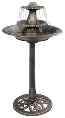 Produktbild von Vogelbad mit Brunnen - Gartendeko - 50x91 cm - Aus Stoffgewebe - Für Außenbereich - Armeegrün