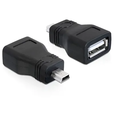 Produktbild von Delock USB adapter - USB-Adapter - USB (W) zu mini-USB Typ B (M) - USB 2.0 - Schwarz