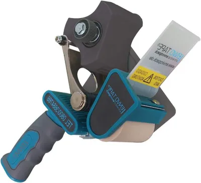 Productafbeelding van Handafroller "Silent" - Pakketbandroller tape - Pakketten Inpakken - Zeer Geluidsarm Werken - 50 mm breed - Blauw