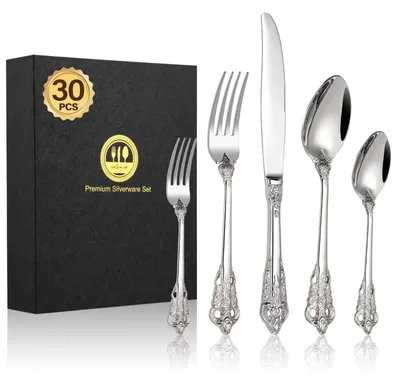 Produktbild von 30-teiliges Besteckset aus Silberstahl
