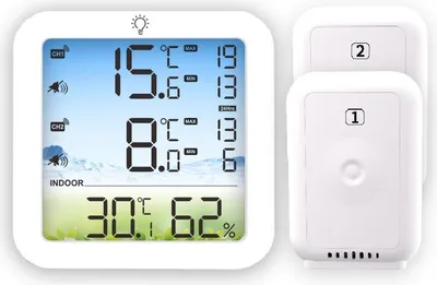 Produktbild von INF Digitales Kühlschrankthermometer mit 2 Sensoren für Innen und Außen