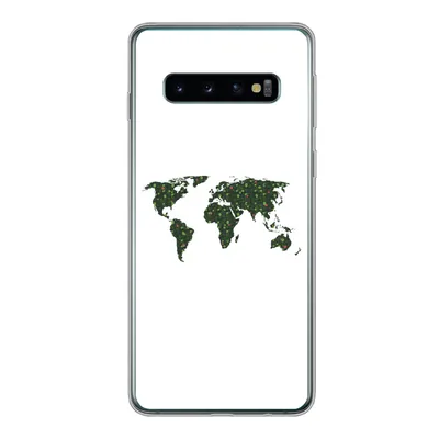 Produktbild von MuchoWow® Handyhülle Schutzhülle Hülle für Samsung Galaxy S10 Weltkarte - Grün - Blätter Silikon Softcase Handy Hülle - Handytasche